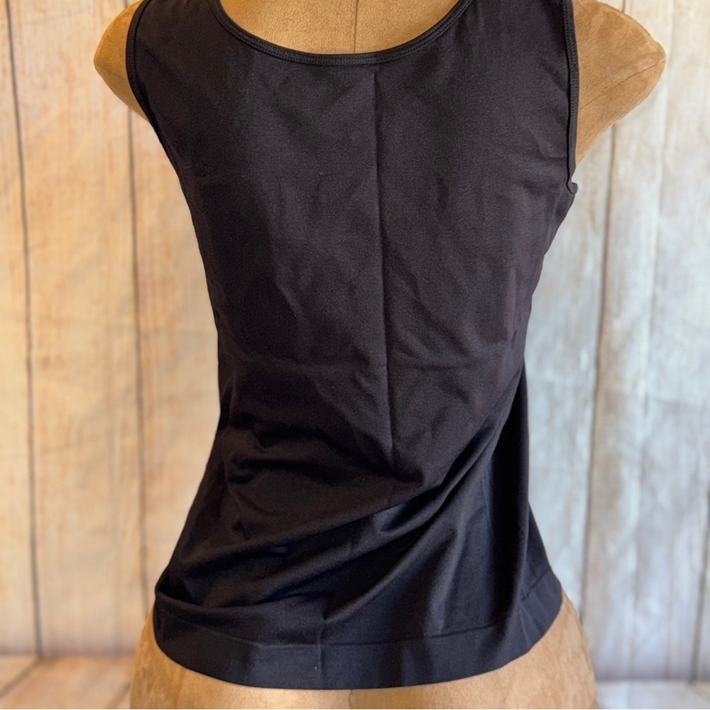 Chico's layering stretch Black Tank Top, Sz 2 or L 12, wear alone or with blazer - Picture 5 of 8
